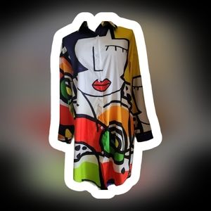 Long botton down blouse